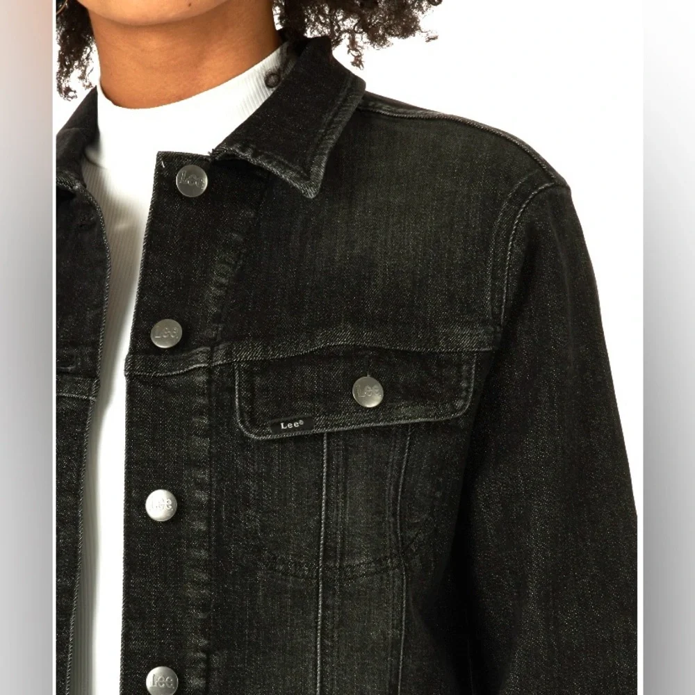 NEW Lee Women's Sz XXL Heritage Premium Stretch Classic Fit Black Denim Jacket - Picture 3 of 12